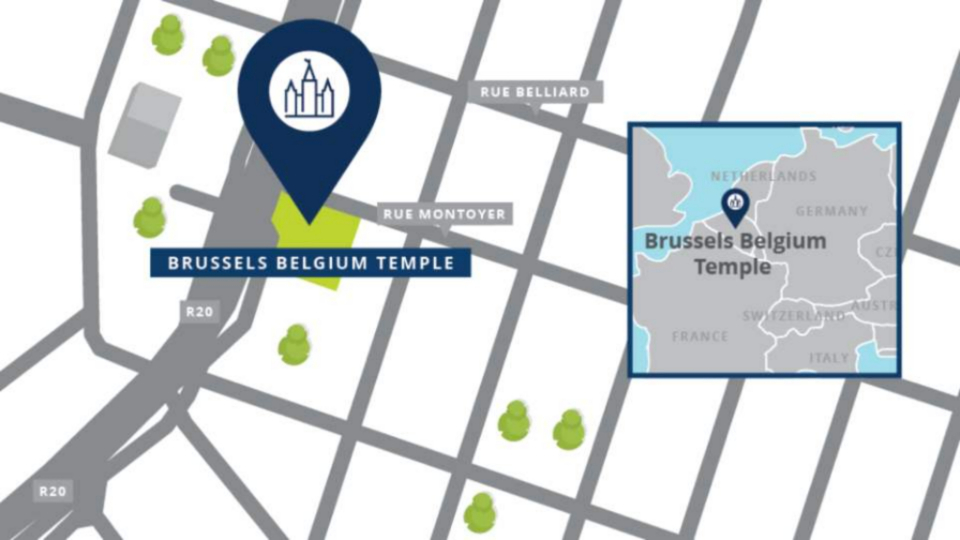 Lemplacement du temple de Bruxelles (Belgique).