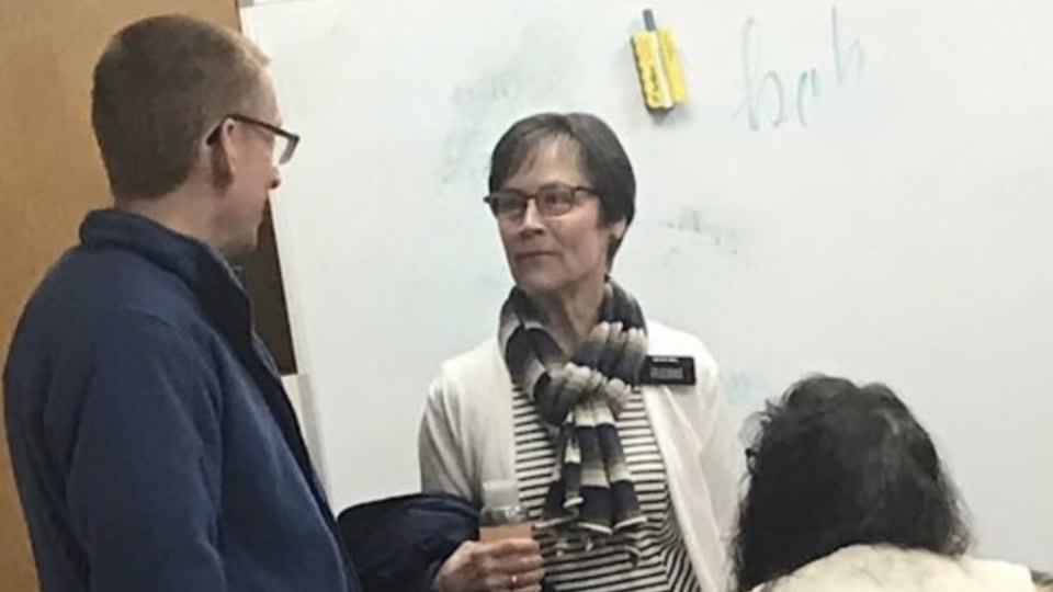 Sister Martha Hull with FamilySearch class participants